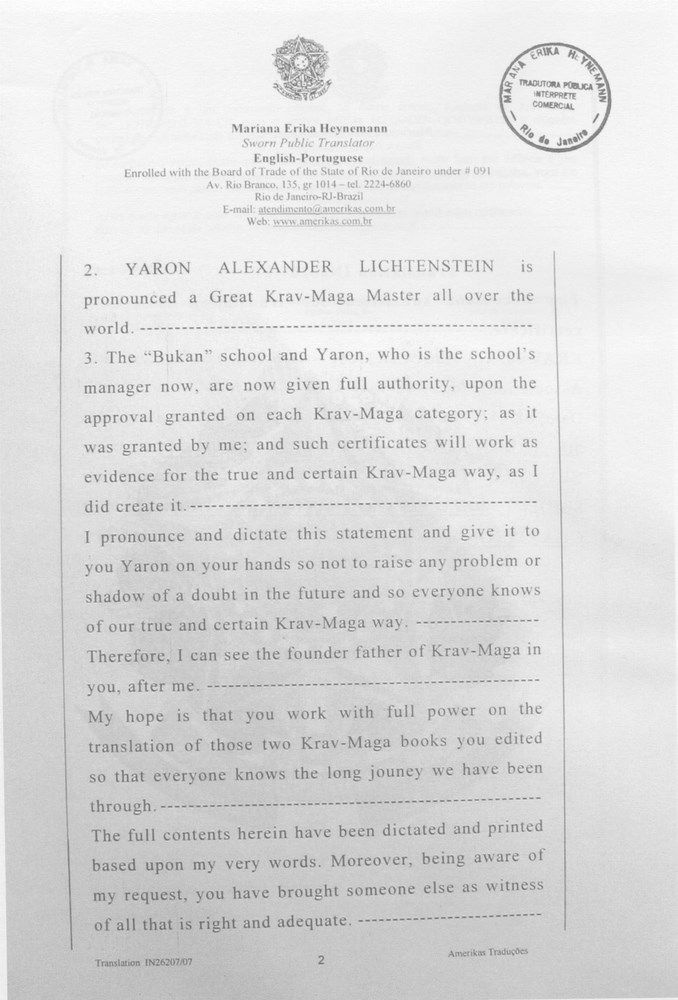 Diploma pentru centura neagră 9 DAN și titlul de Great Krav-Maga Master